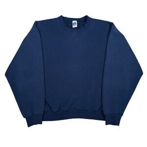 Vintage Russell Athletic Navy Blue Crewneck Sweatshirt Blank Size Large